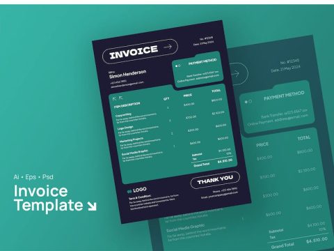 Creative Dark Theme Invoice 4MQFG6B