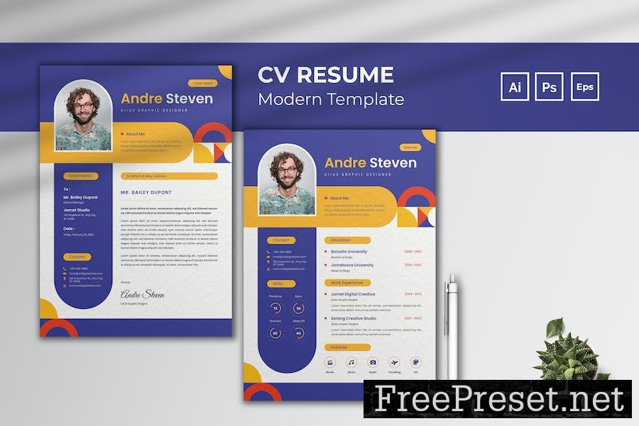 Creative Graphic Designer CV Resume ZT5PSDG