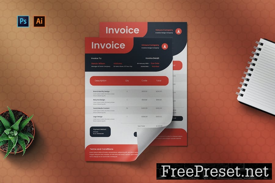 Creative Rounded - Invoice Template EV8MJC4