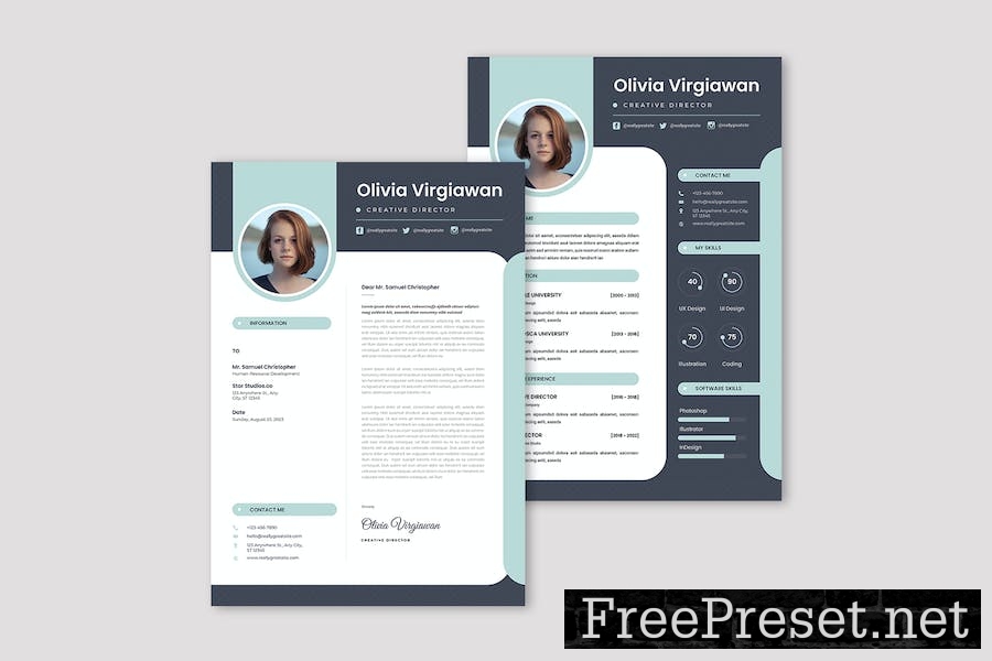 Creative Vitae CV Resume QEL9UV7