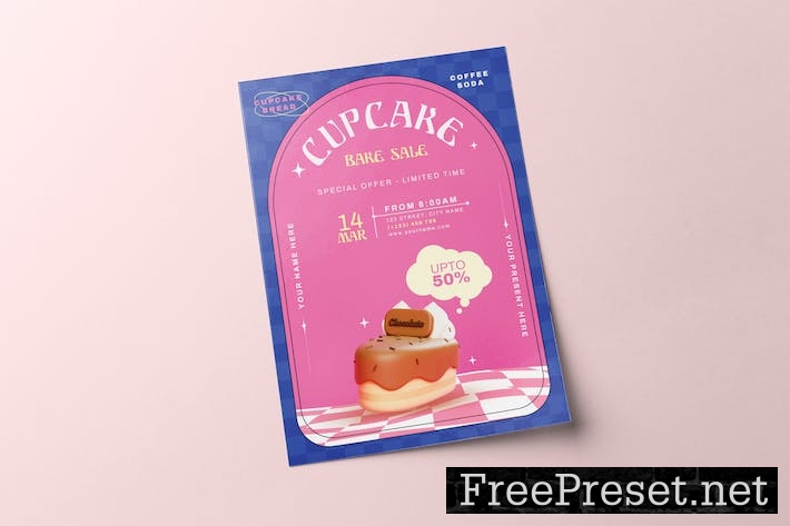 Cupcake Bake Sale Flyer RR3NERW