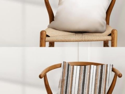 Cushion Pillow Mockup with Earth Tone Stripes Pattern 442162556