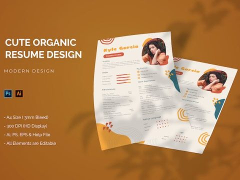 Cute Organic - Resume Template UF9SC7Z