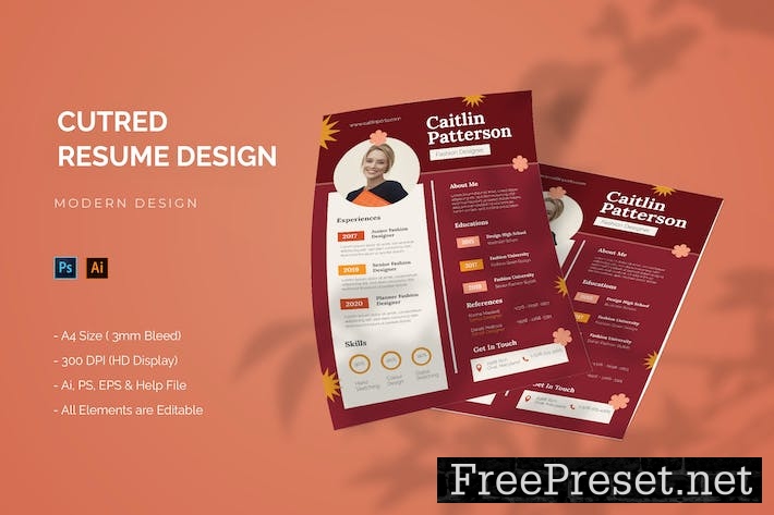 Cutred - Resume Template P8CVM3D