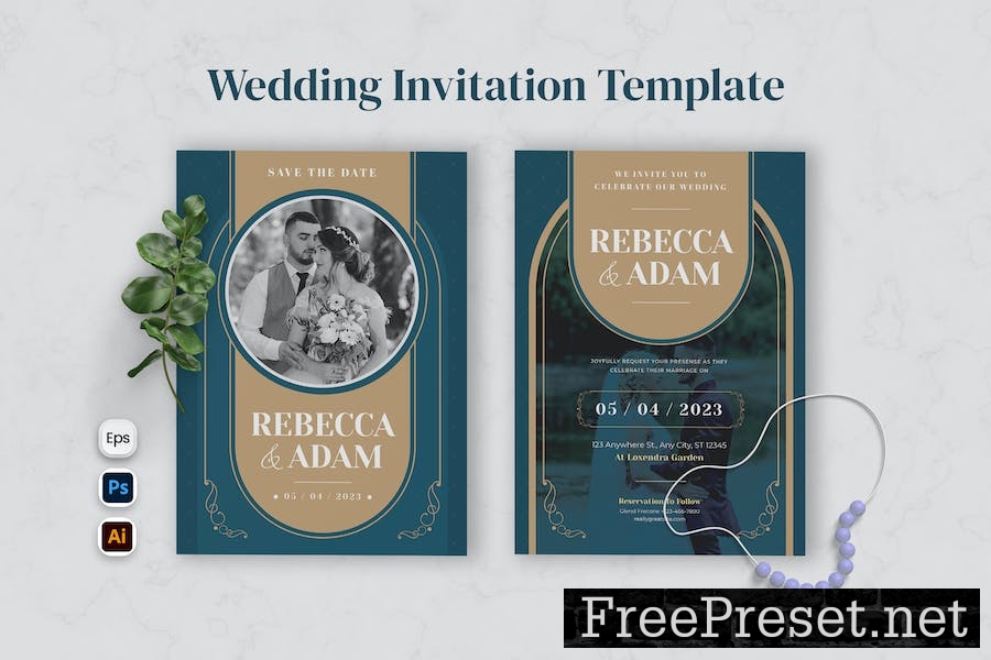 Decorative Wedding Invitation Q77TCTP