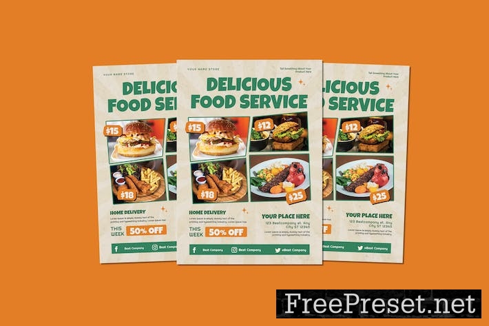 Delicious Food Service Flyers SSY64RA