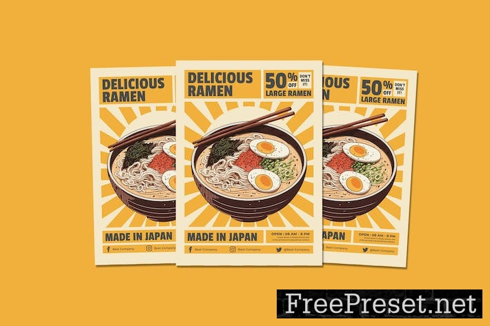 Delicious Ramen Flyers D7ZQN4C