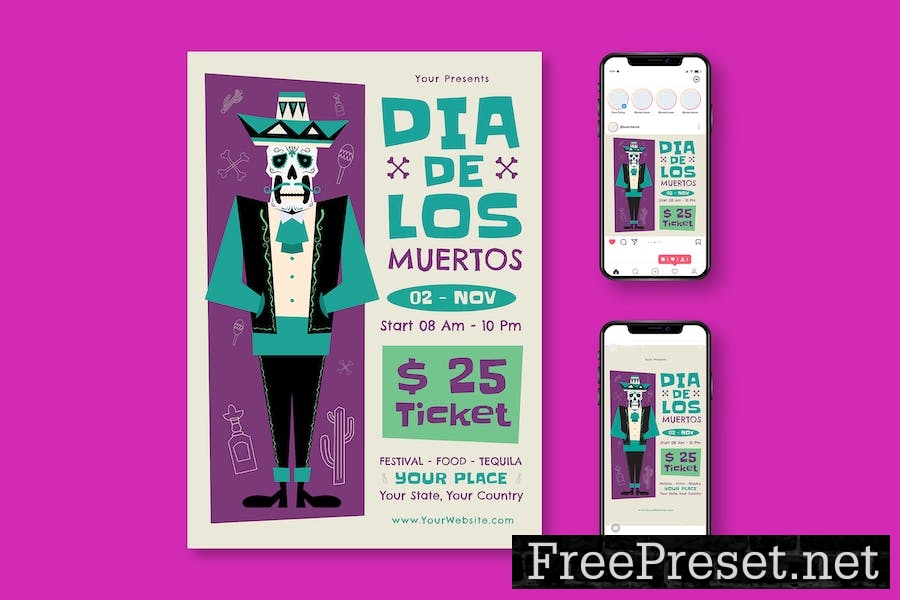 Dia De Los Muertos Flyer Z4A4G4Y