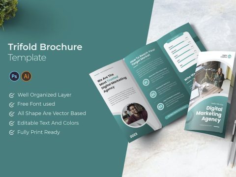 Digital Agency Trifold Brochure A5295MJ