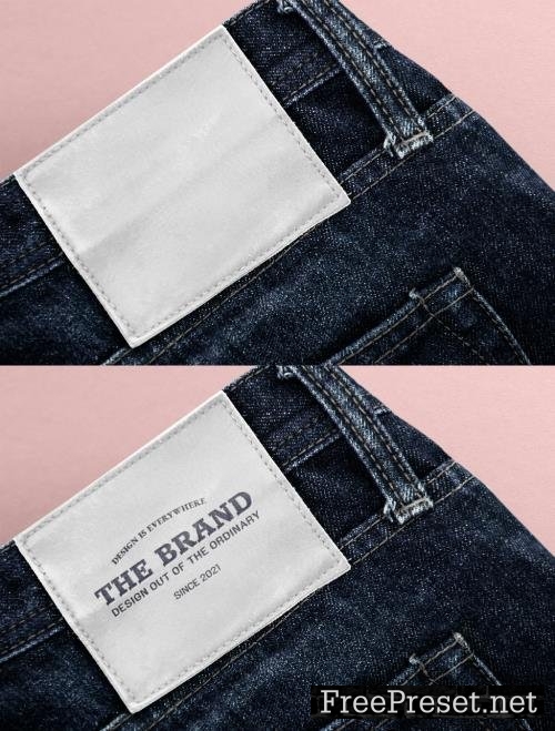 Editable Jeans Leather Label Mockup 438537147