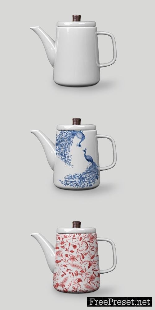 Editable Porcelain Kettle Mockup 447310407