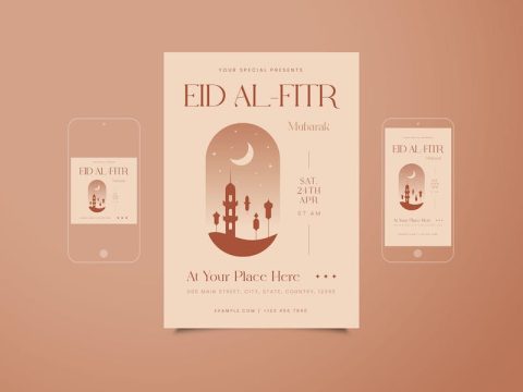 Eid Al-Fitr Mubarak Flyer Set SVBEX4V