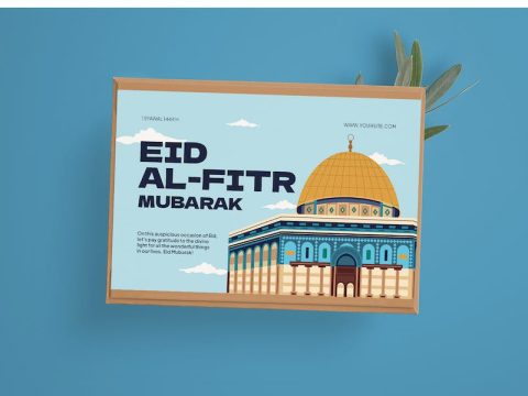 Eid Al Fitr Mubarak Greeting Card