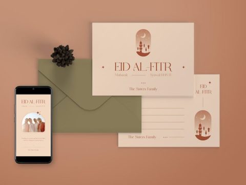 Eid Al-Fitr Mubarak Greeting Card GWY8JKY