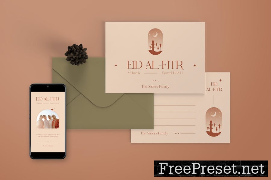 Eid Al-Fitr Mubarak Greeting Card GWY8JKY