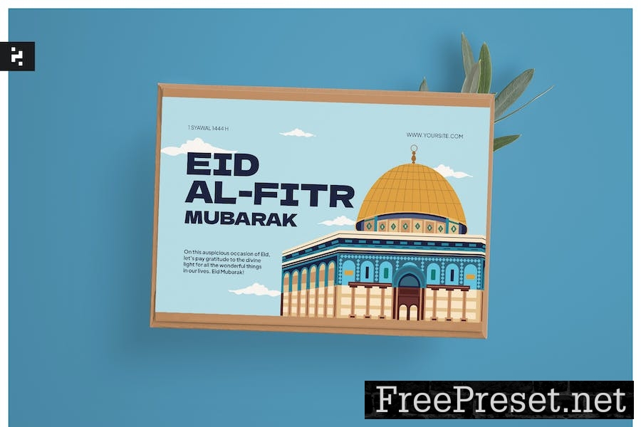 Eid Al Fitr Mubarak Greeting Card