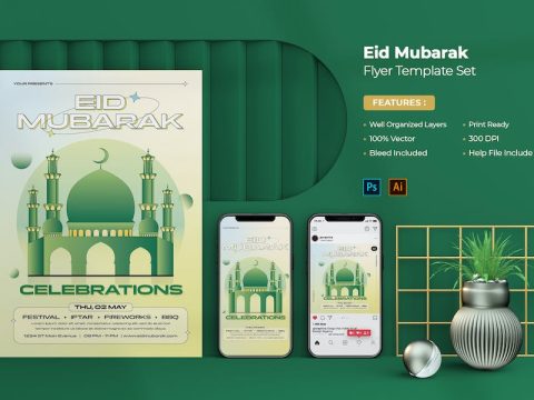 Eid Mubarak Flyer Template UTZ4GG2