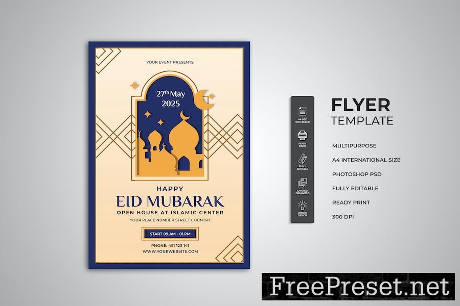 Eid Mubarak Flyer V8WCZEH