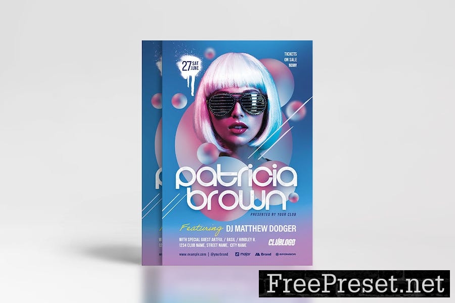 Electro House Music Flyer Template SB4MZD2