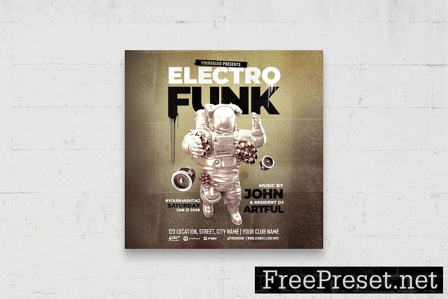 Electro Music Flyer Template