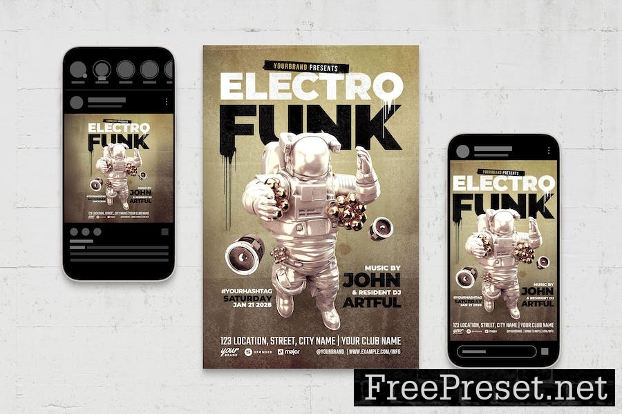 Electro Music Flyer Template