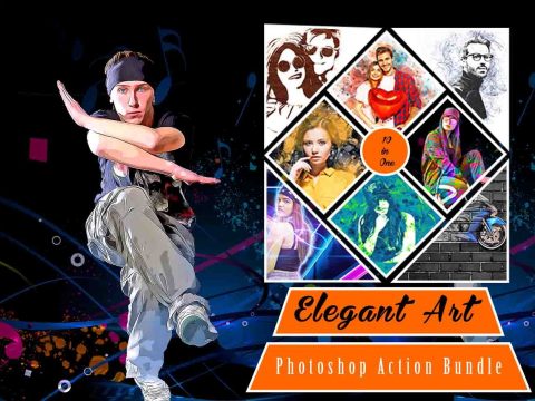 Elegant Art Photoshop Action Bundle 12709885