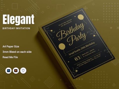 Elegant Birthday Invitation BESFBMC