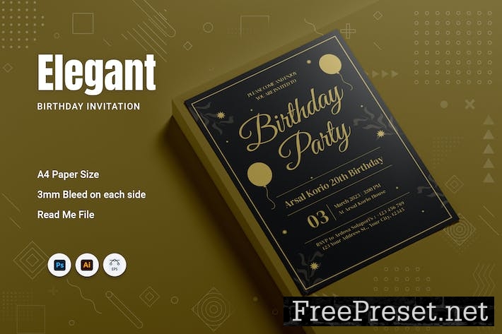 Elegant Birthday Invitation BESFBMC