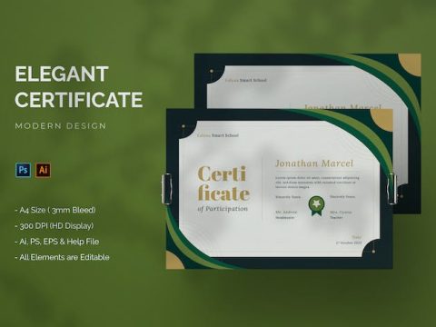 Elegant Green - Certificate Template ELZUG3W