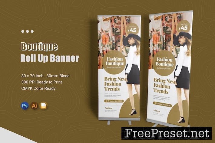 Fashion Boutique Roll Up Banner S4UDNSF