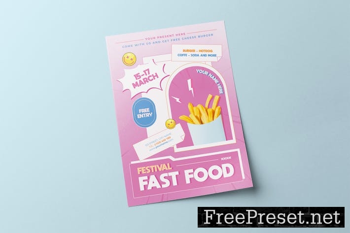 Fast Food Festival Flyer 6BNSJ5X