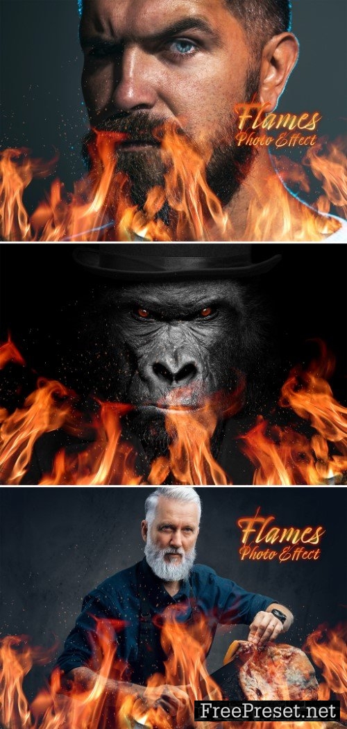 Fire and Flames Photo Effect Mockup 530168750