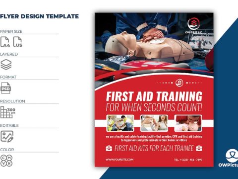 First Aid Flyer Template 4D4GGD7