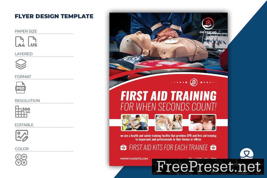 First Aid Flyer Template 4D4GGD7