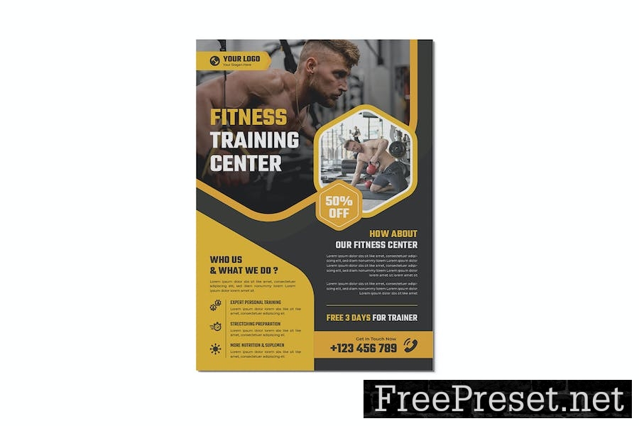 Fitness Trainer Flyer 6NTUX6B