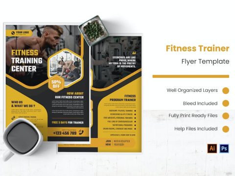 Fitness Trainer Flyer 6NTUX6B