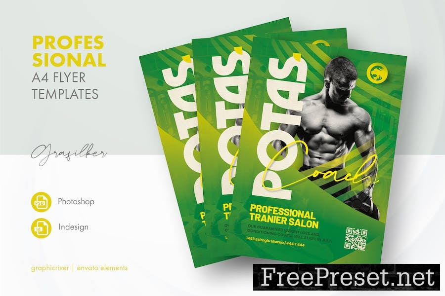 Fitness Trainer Flyer Templates 7N3QXJ6