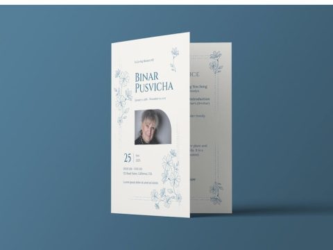 Floral Minimal Funeral Program ANPBA4Y