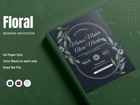 Floral Wedding Invitation A9R8VKC