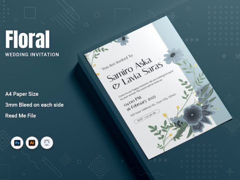 Floral Wedding Invitation EVPLAJC