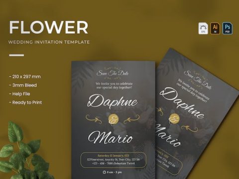 Flower Wedding - Invitation 9R8T27H