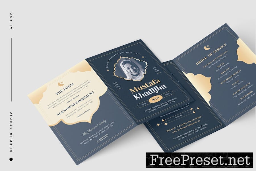 Funeral Program Template Islamic 7H7NDQY