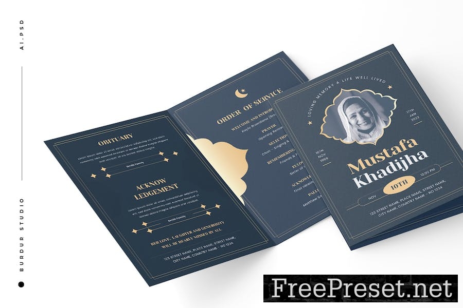 Funeral Program Template Islamic 7H7NDQY