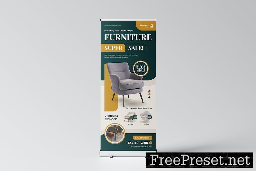 Furniture Sale Roll Up Banner K9QD3P8