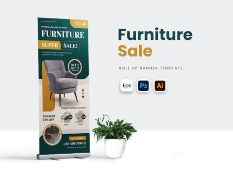 Furniture Sale Roll Up Banner K9QD3P8