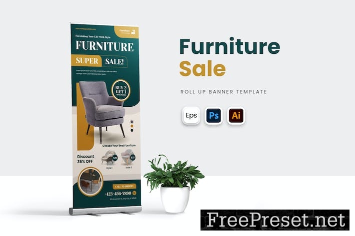 Furniture Sale Roll Up Banner K9QD3P8