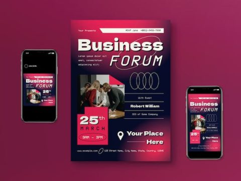 Fuschia Gradient Business Flyer Set ZSLB3AB