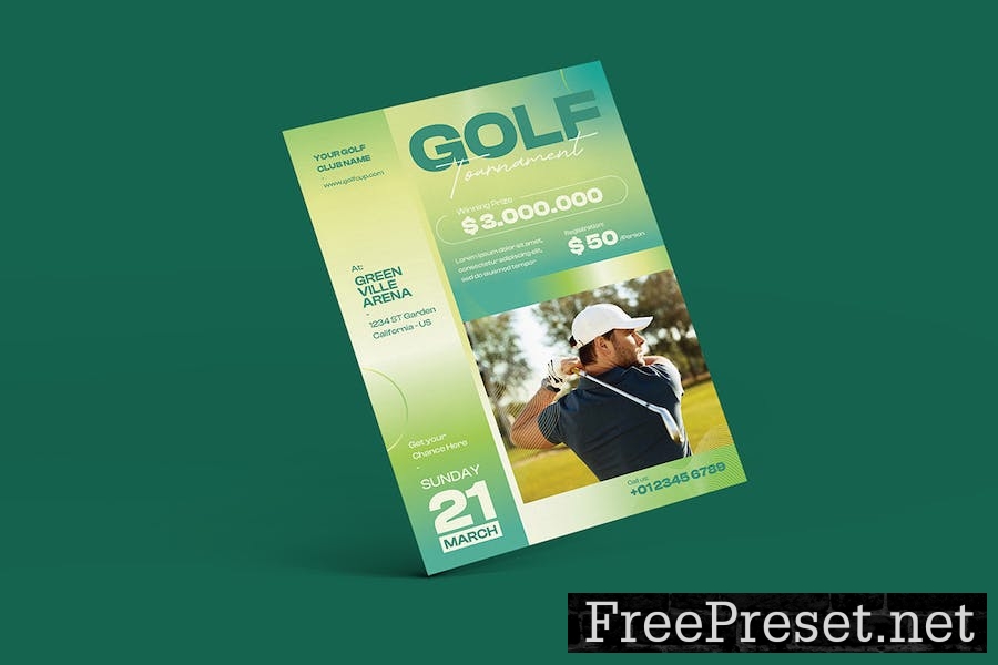 Golf Tournament Flyer Template 9UAP6J3