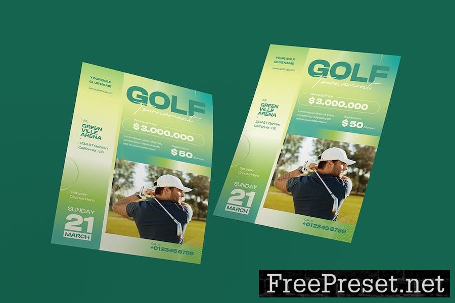 Golf Tournament Flyer Template 9UAP6J3