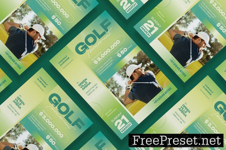 Golf Tournament Flyer Template 9UAP6J3